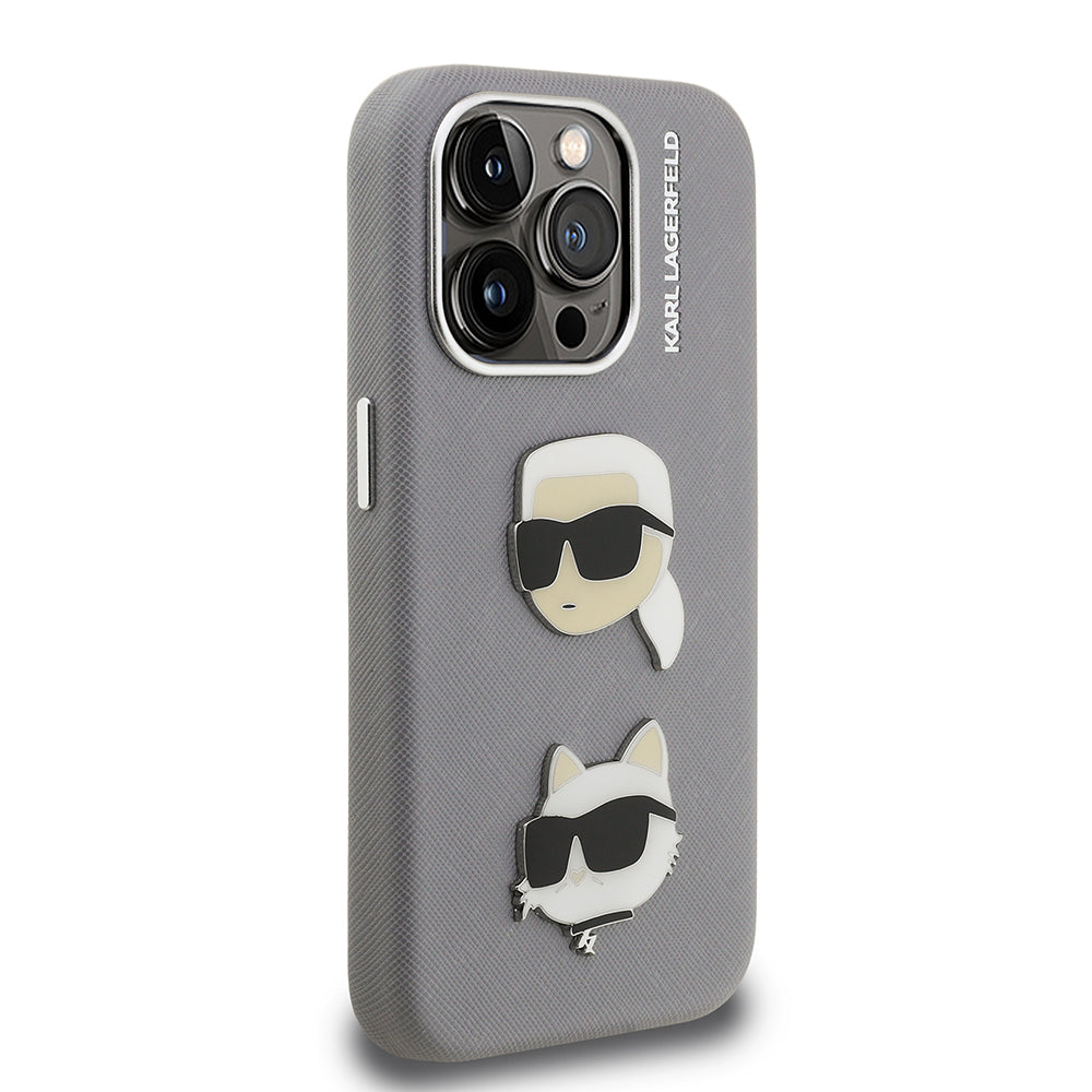 iPhone 15 Pro Max Kılıf Karl Lagerfeld Orijinal Lisanslı K&C Heads Pin Kılıf
