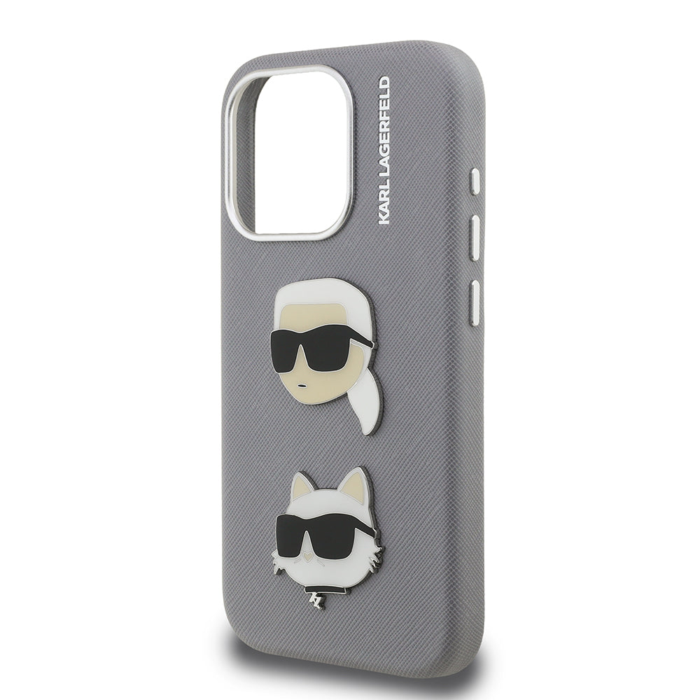 iPhone 15 Pro Max Kılıf Karl Lagerfeld Orijinal Lisanslı K&C Heads Pin Kılıf