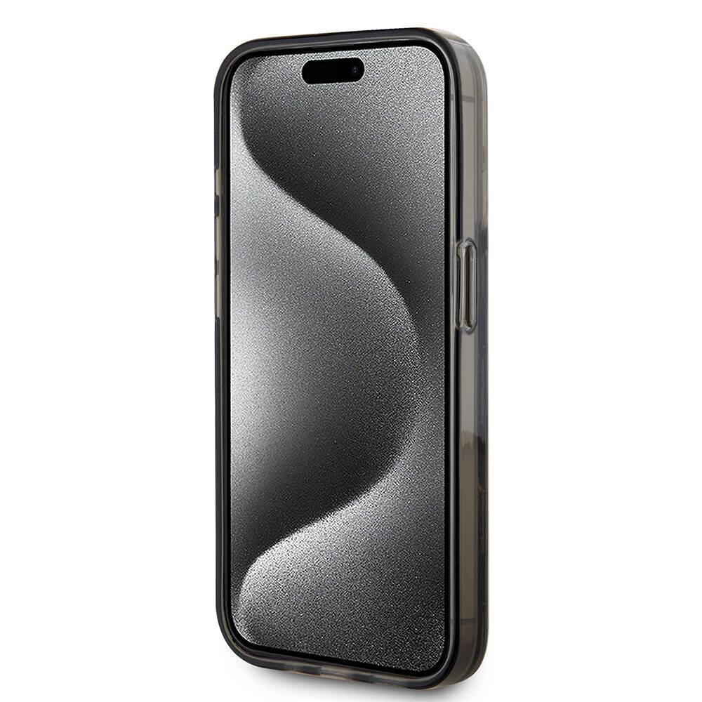 iPhone 15 Pro Max Kılıf Karl Lagerfeld Orijinal Lisanslı Simli KL Yazılı Monogram Gradıent Kılıf