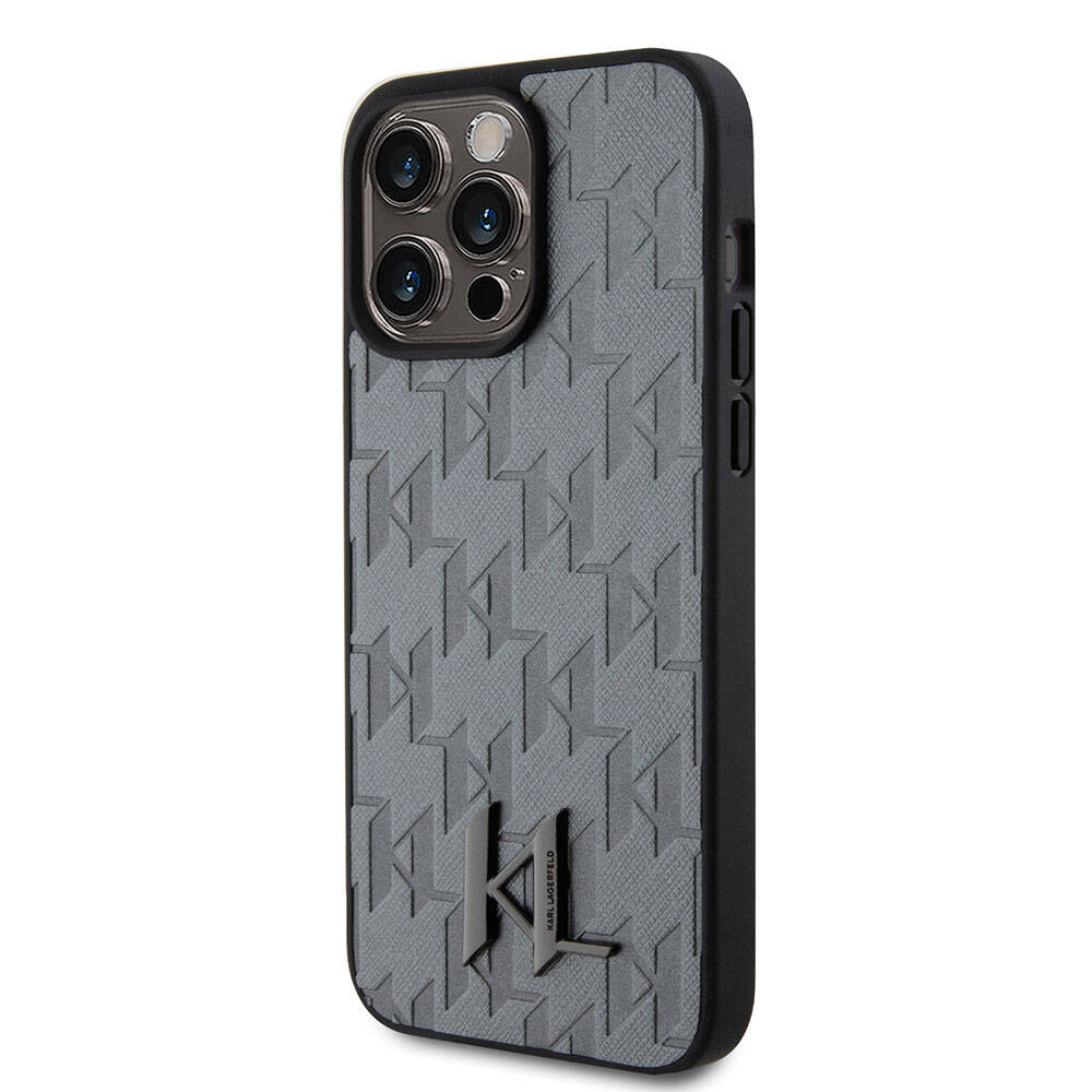iPhone 15 Pro Max Kılıf Karl Lagerfeld Hot Stamp K&L Metal Logo Orijinal Lisanslı Kılıf