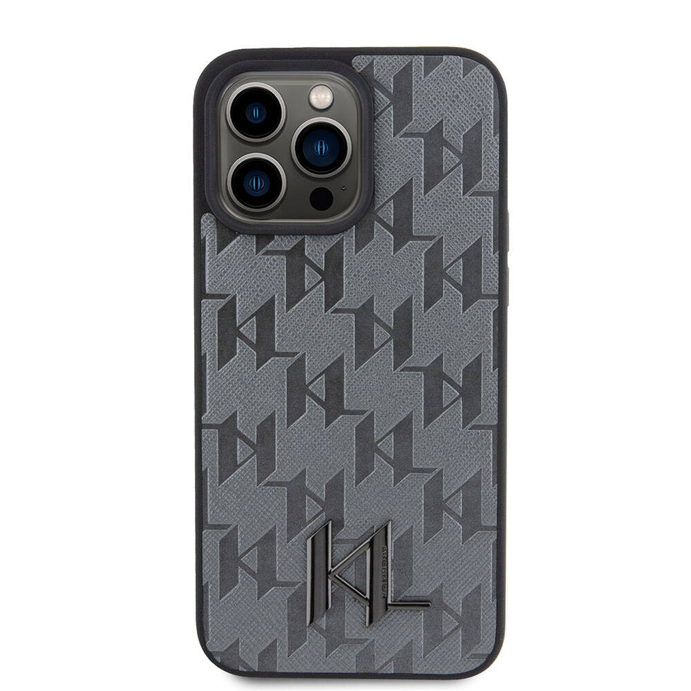 iPhone 15 Pro Max Kılıf Karl Lagerfeld Hot Stamp K&L Metal Logo Orijinal Lisanslı Kılıf