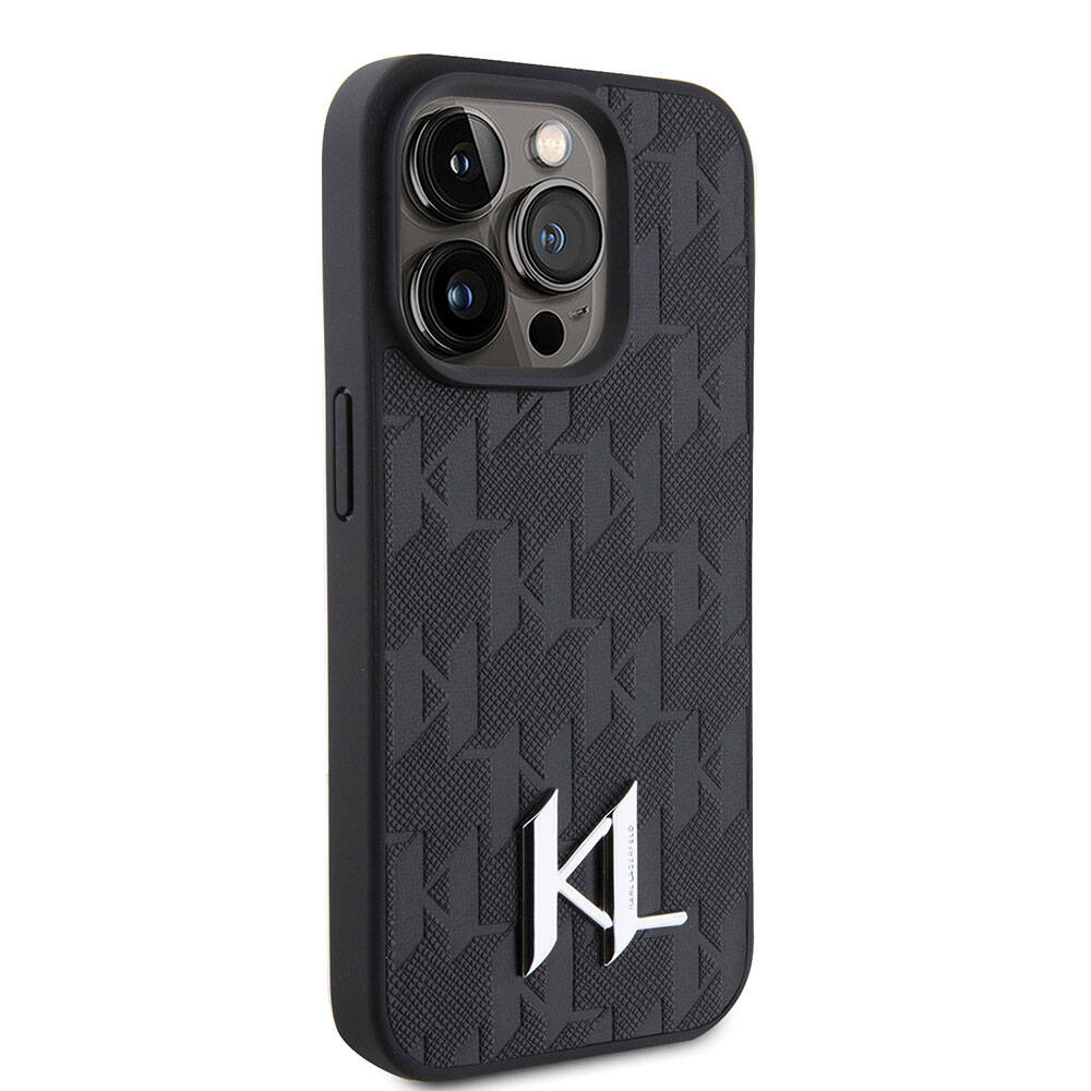 iPhone 15 Pro Max Kılıf Karl Lagerfeld Hot Stamp K&L Metal Logo Orijinal Lisanslı Kılıf