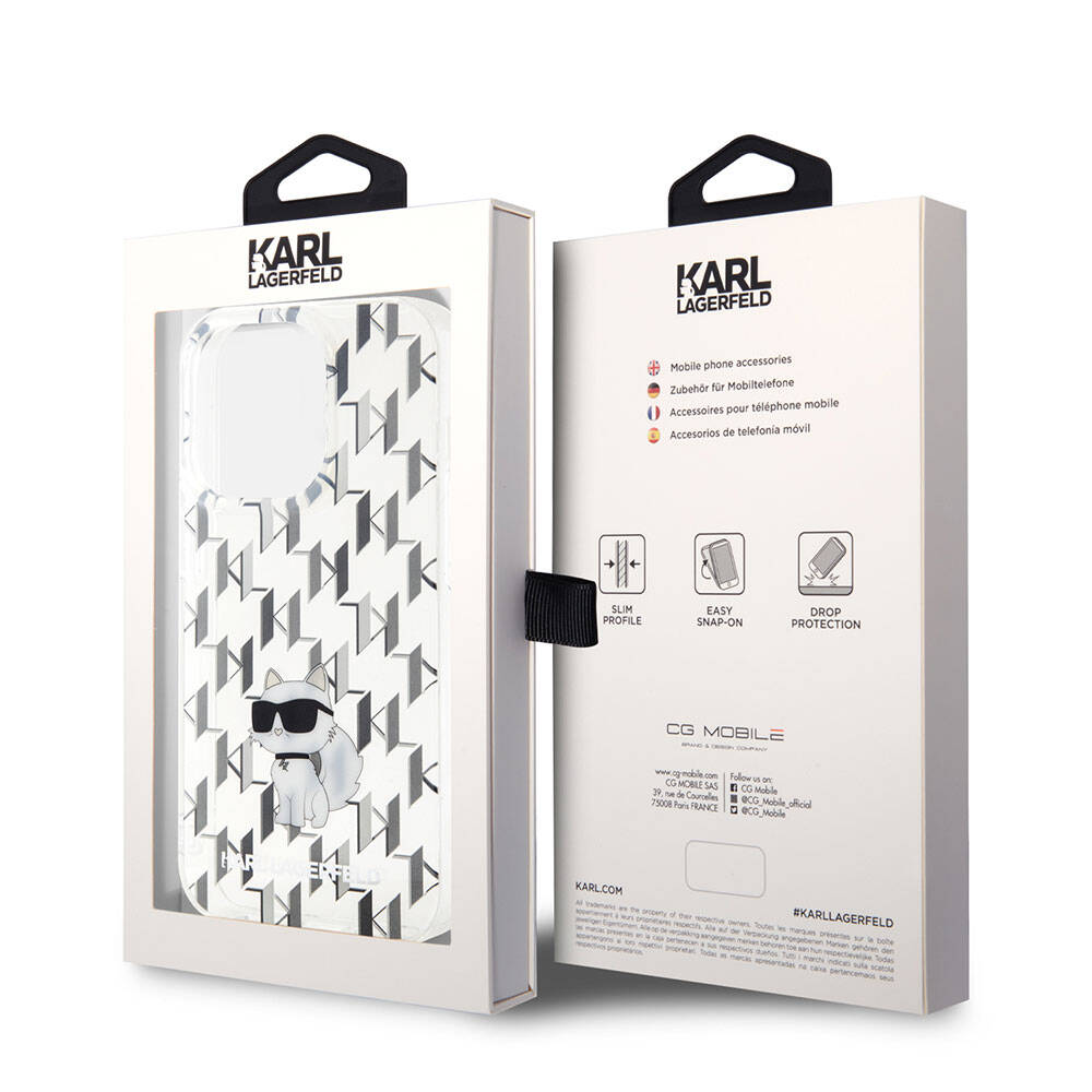 iPhone 15 Pro Max Kılıf Karl Lagerfeld IML C Monogram Orijinal Lisanslı Kılıf