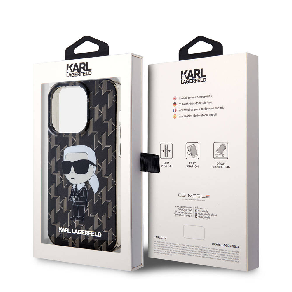 iPhone 15 Pro Max Kılıf Karl Lagerfeld IML İkonik Monogram Orijinal Lisanslı Kılıf