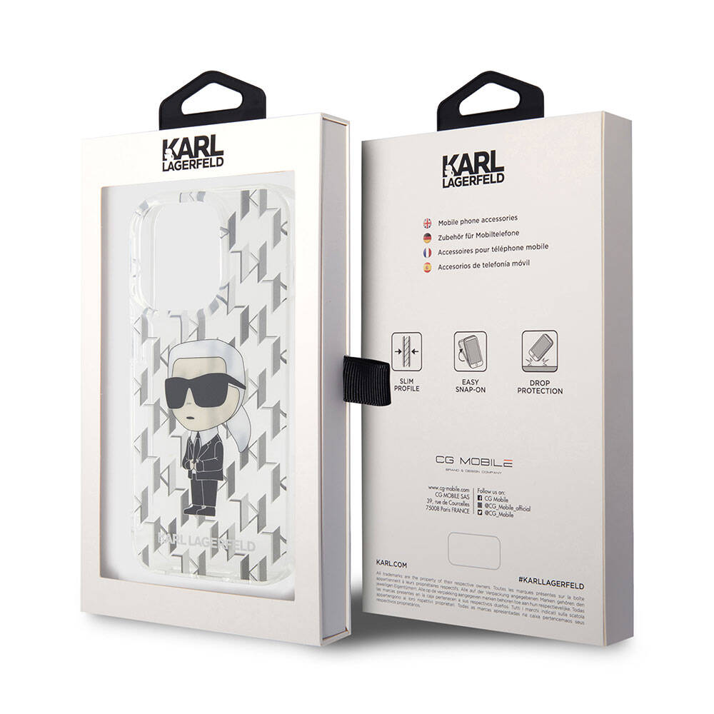 iPhone 15 Pro Max Kılıf Karl Lagerfeld IML İkonik Monogram Orijinal Lisanslı Kılıf