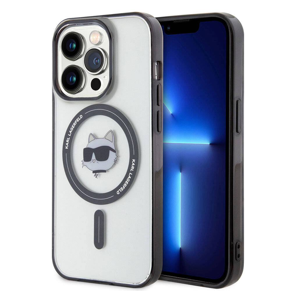 iPhone 15 Pro Max Kılıf Karl Lagerfeld M-safe Şarj Özellikli IML Choupette Orijinal Lisanslı Kılıf