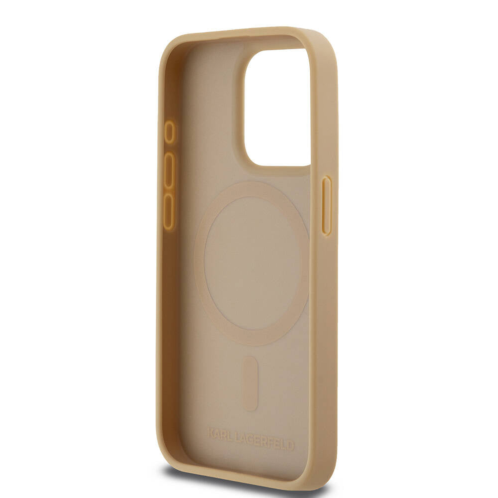 iPhone 15 Pro Max Kılıf Karl Lagerfeld orijinal Lisanslı M-safe Şarj Özellikli KL Yazılı Hot Stamp Kılıf