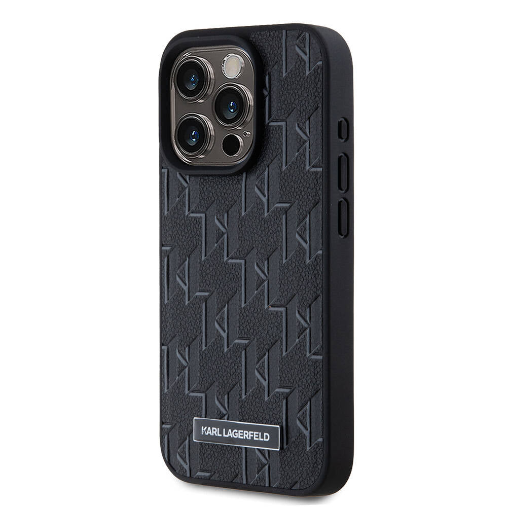 iPhone 15 Pro Max Kılıf Karl Lagerfeld orijinal Lisanslı M-safe Şarj Özellikli KL Yazılı Hot Stamp Kılıf