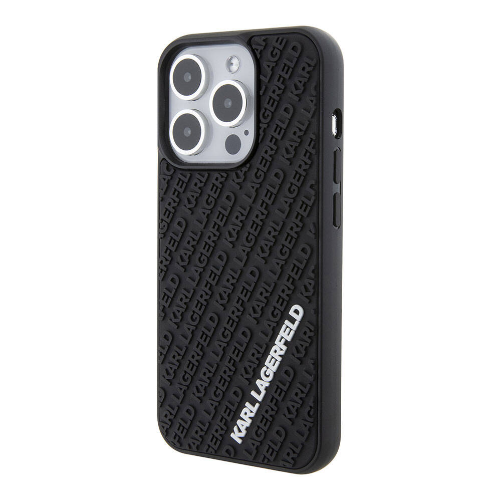 iPhone 15 Pro Max Kılıf Karl Lagerfeld Silikon 3D Multi Logo Orijinal Lisanslı Kılıf