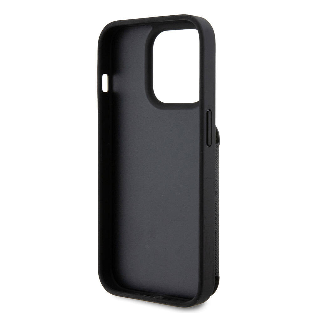 iPhone 15 Pro Max Kılıf Karl Lagerfeld Standlı Kartlıklı Saffiano K&C Metal Logo Orijinal Lisanslı Kılıf