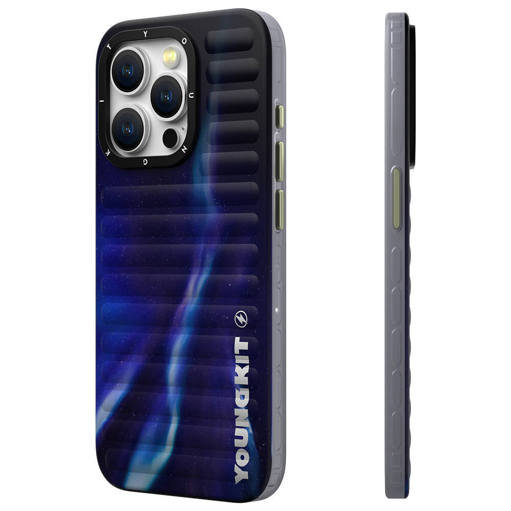 iPhone 15 Pro Max Kılıf Kuzey Işıkları Desenli Youngkit Aurora Serisi Kılıf