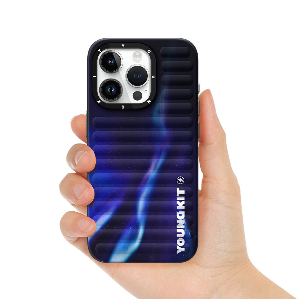 iPhone 15 Pro Max Kılıf Kuzey Işıkları Desenli Youngkit Aurora Serisi Kılıf