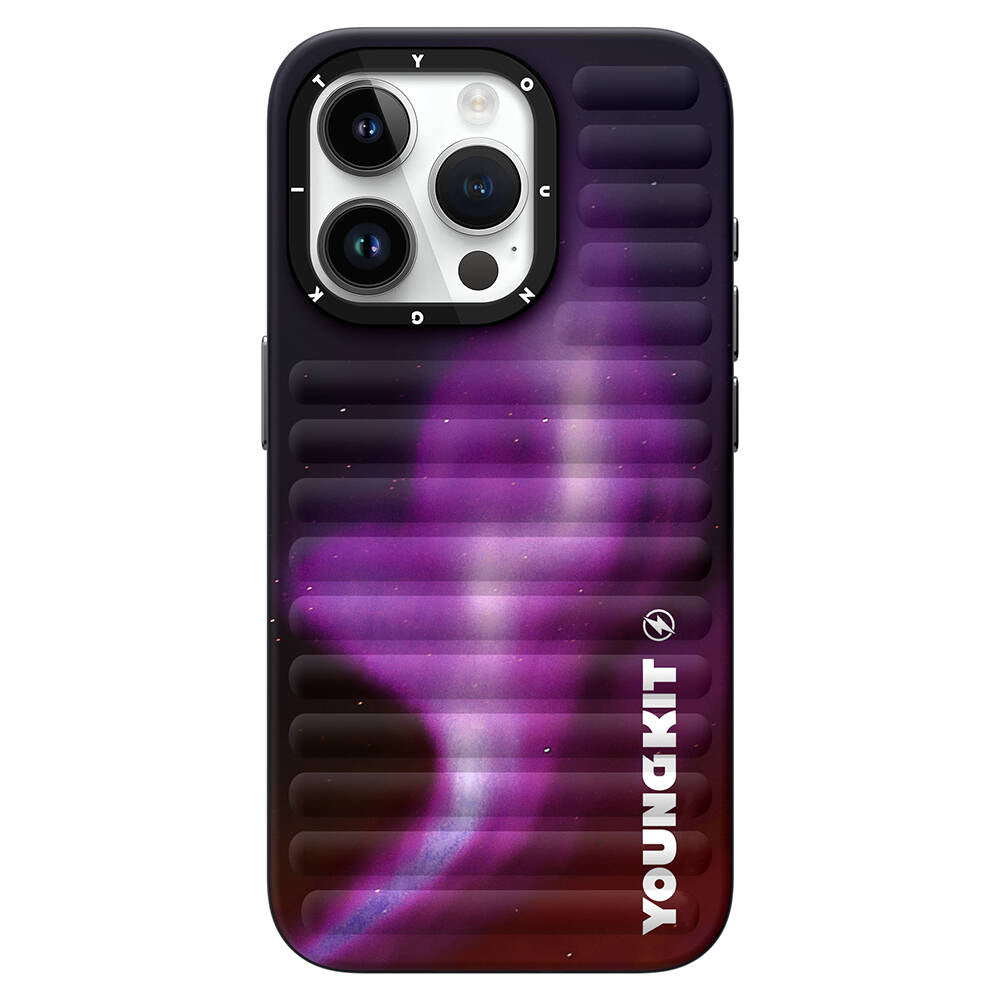 iPhone 15 Pro Max Kılıf Kuzey Işıkları Desenli Youngkit Aurora Serisi Kılıf