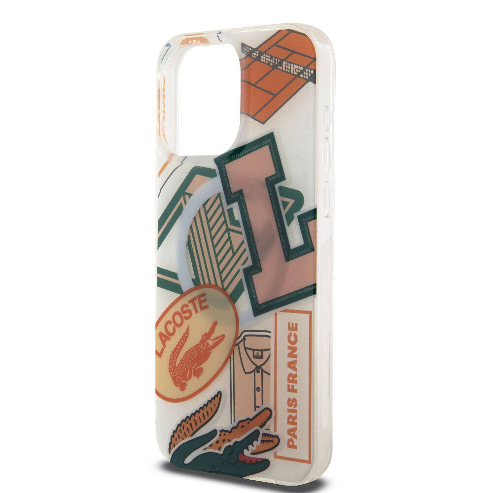 iPhone 15 Pro Max Kılıf Lacoste Orijinal Lisanslı M-safe Şarj Özellikli Çift Katmanlı Yamalar Desenli Kılıf