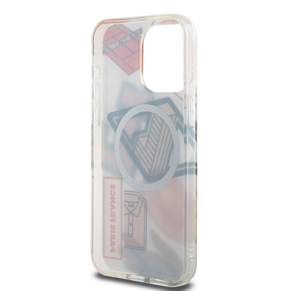 iPhone 15 Pro Max Kılıf Lacoste Orijinal Lisanslı M-safe Şarj Özellikli Çift Katmanlı Yamalar Desenli Kılıf