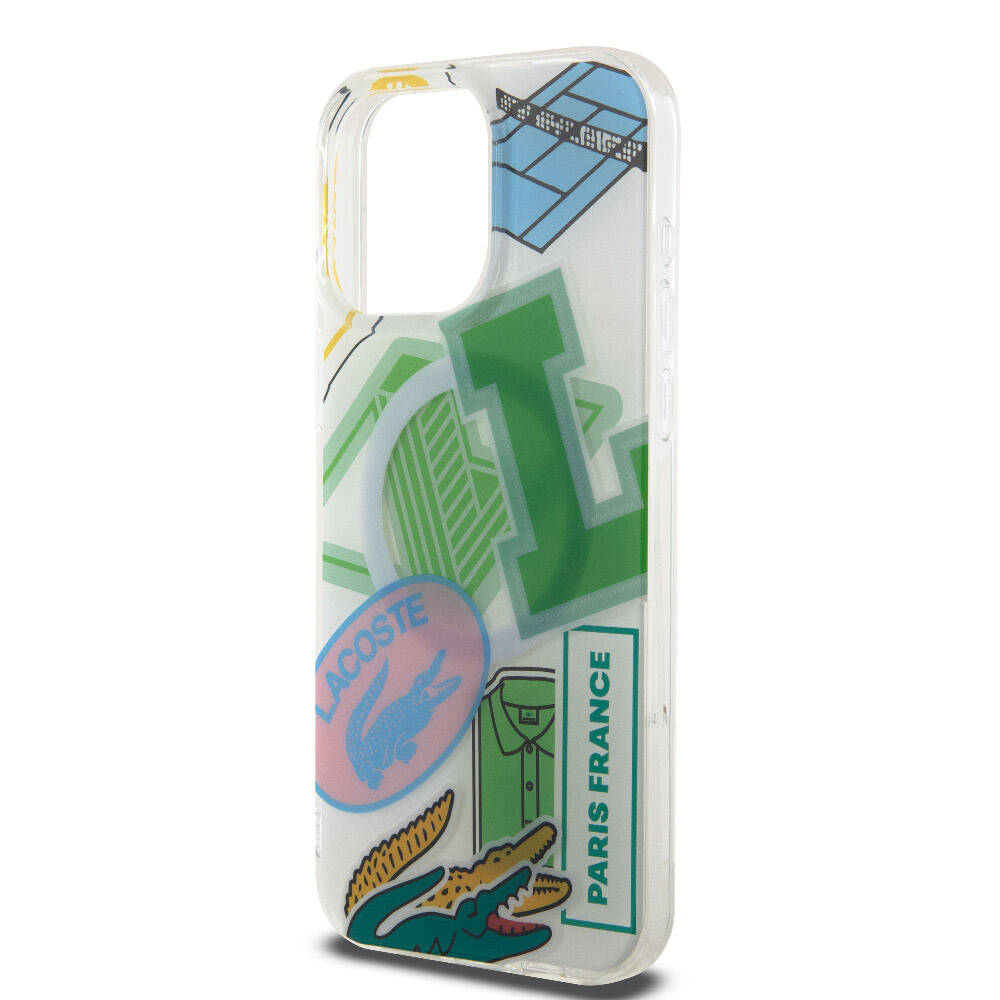 iPhone 15 Pro Max Kılıf Lacoste Orijinal Lisanslı M-safe Şarj Özellikli Çift Katmanlı Yamalar Desenli Kılıf