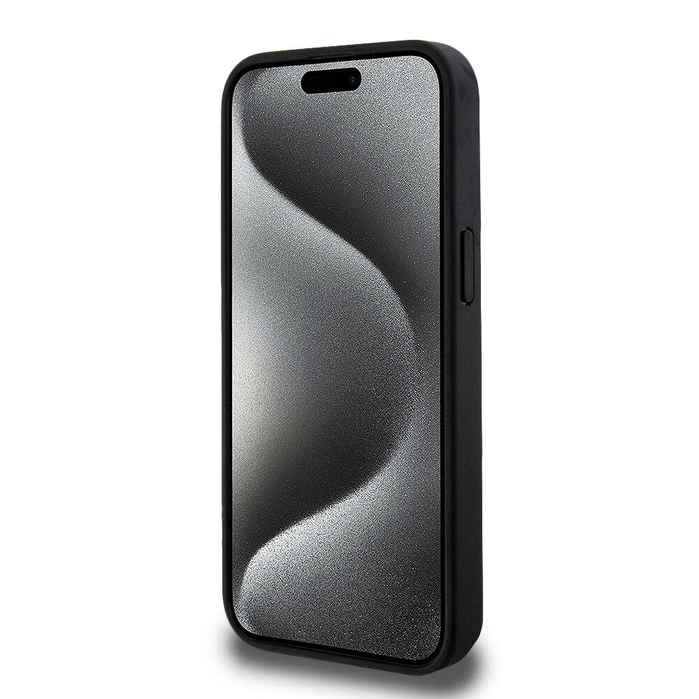 iPhone 15 Pro Max Kılıf Lacoste Orijinal Lisanslı M-safe Şarj Özellikli PU Deri Görünümlü Kartlıklı Karışık Monogram Desenli Kılıf