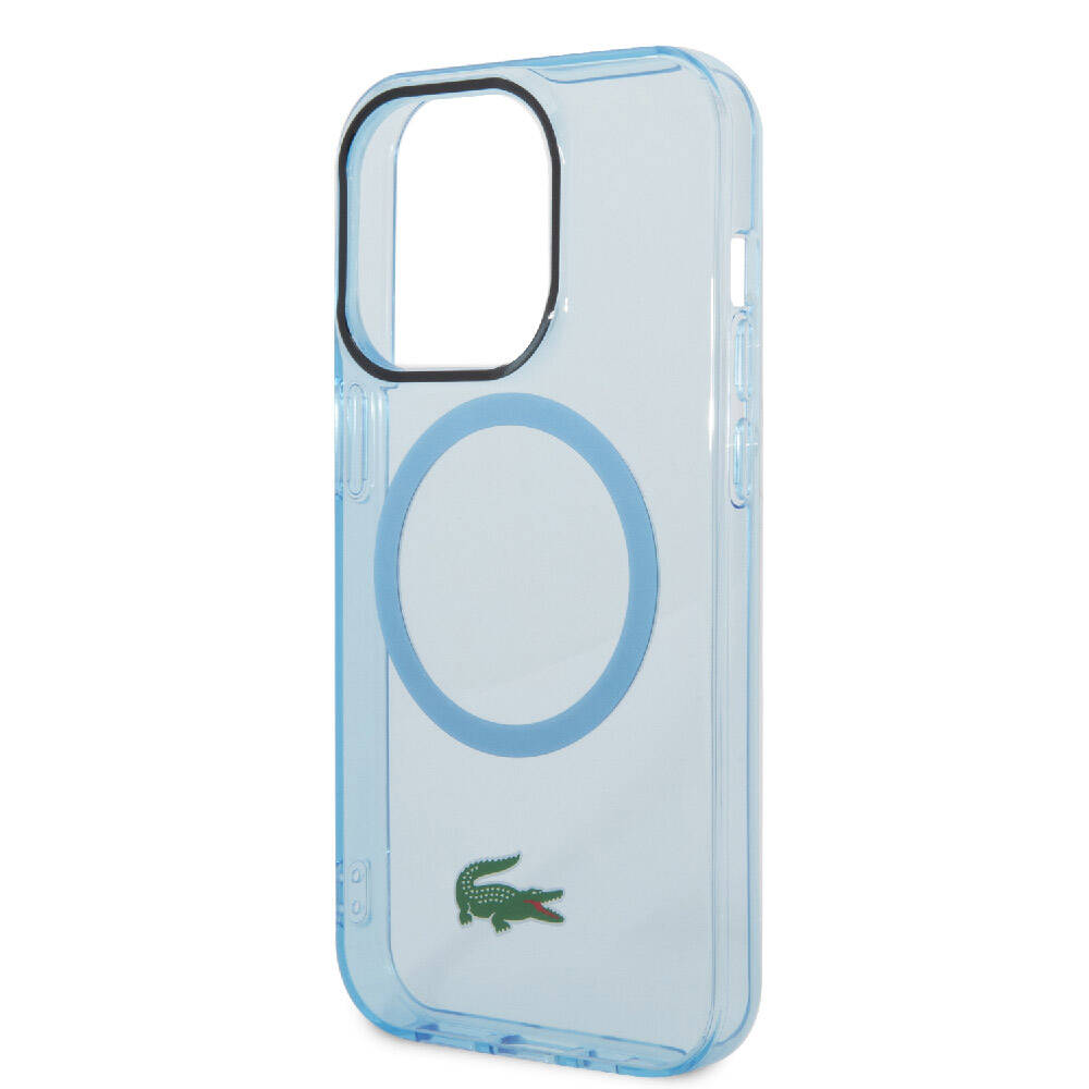 iPhone 15 Pro Max Kılıf Lacoste Orijinal Lisanslı M-safe Şarj Özellikli Transparan Timsah Logo Baskılı Kılıf