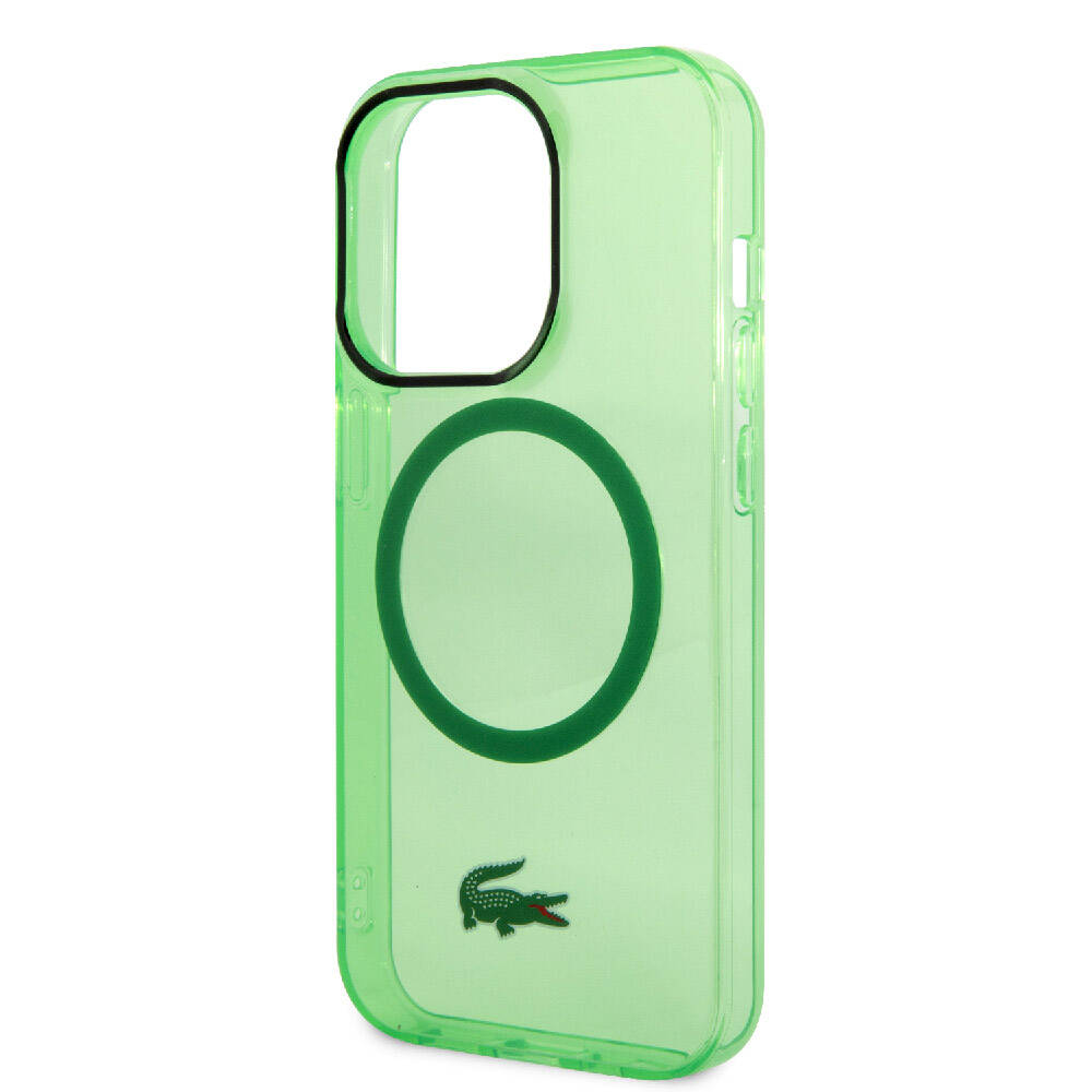 iPhone 15 Pro Max Kılıf Lacoste Orijinal Lisanslı M-safe Şarj Özellikli Transparan Timsah Logo Baskılı Kılıf