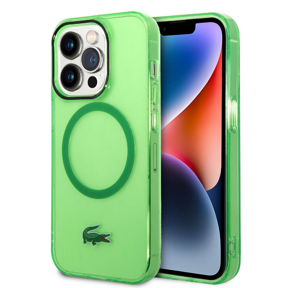 iPhone 15 Pro Max Kılıf Lacoste Orijinal Lisanslı M-safe Şarj Özellikli Transparan Timsah Logo Baskılı Kılıf