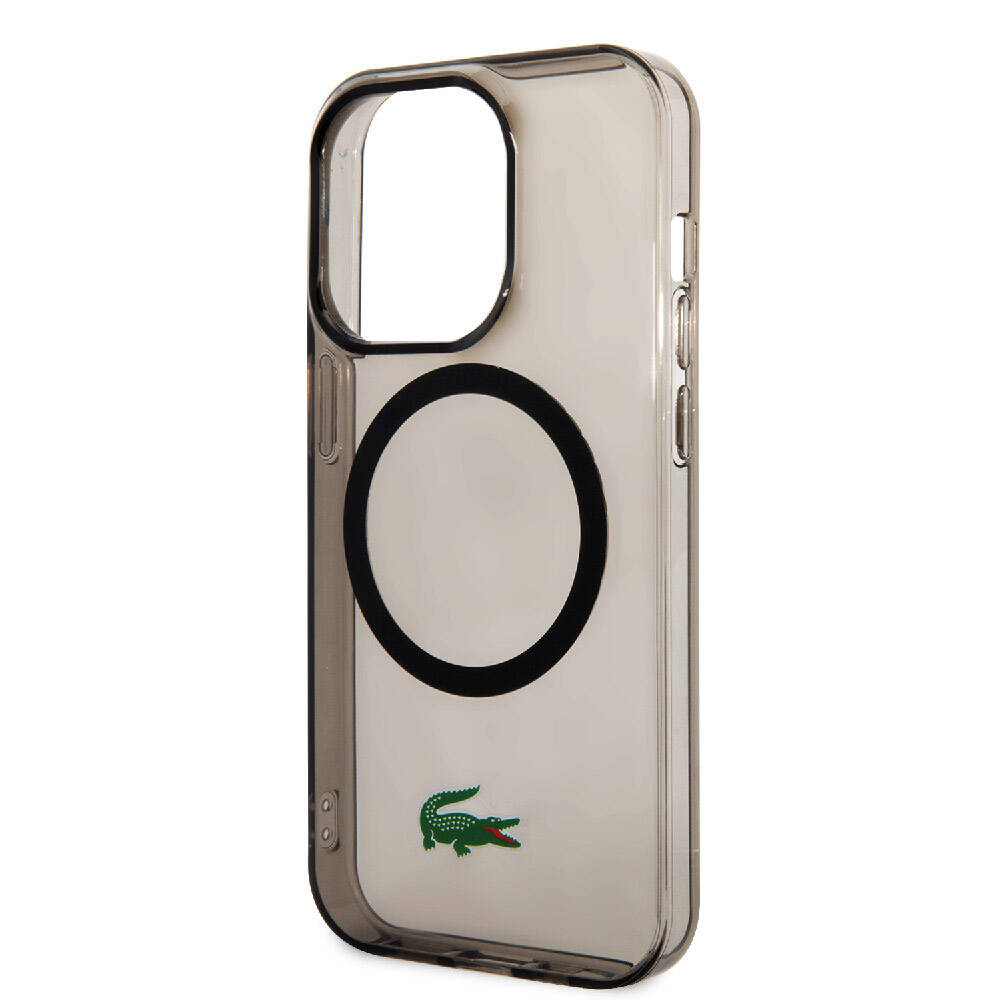 iPhone 15 Pro Max Kılıf Lacoste Orijinal Lisanslı M-safe Şarj Özellikli Transparan Timsah Logo Baskılı Kılıf