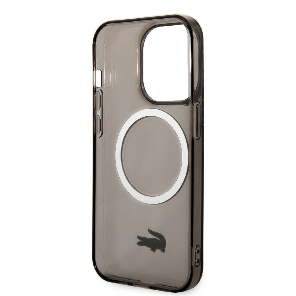 iPhone 15 Pro Max Kılıf Lacoste Orijinal Lisanslı M-safe Şarj Özellikli Transparan Timsah Logo Baskılı Kılıf