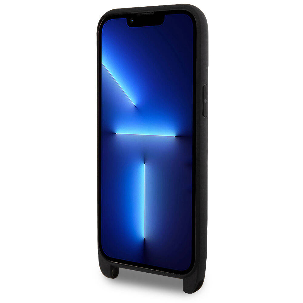 iPhone 15 Pro Max Kılıf Lacoste Orijinal Lisanslı PU Pike Desenli Arka Yüzey Askılı İkonik Timsah Dokuma Logolu Kılıf