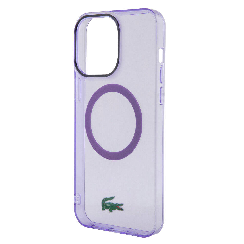 iPhone 15 Pro Max Kılıf Lacoste orijinal Lisanslı M-safe Şarj Özellikli İkonik Timsah Logolu Hard Parme Kılıf