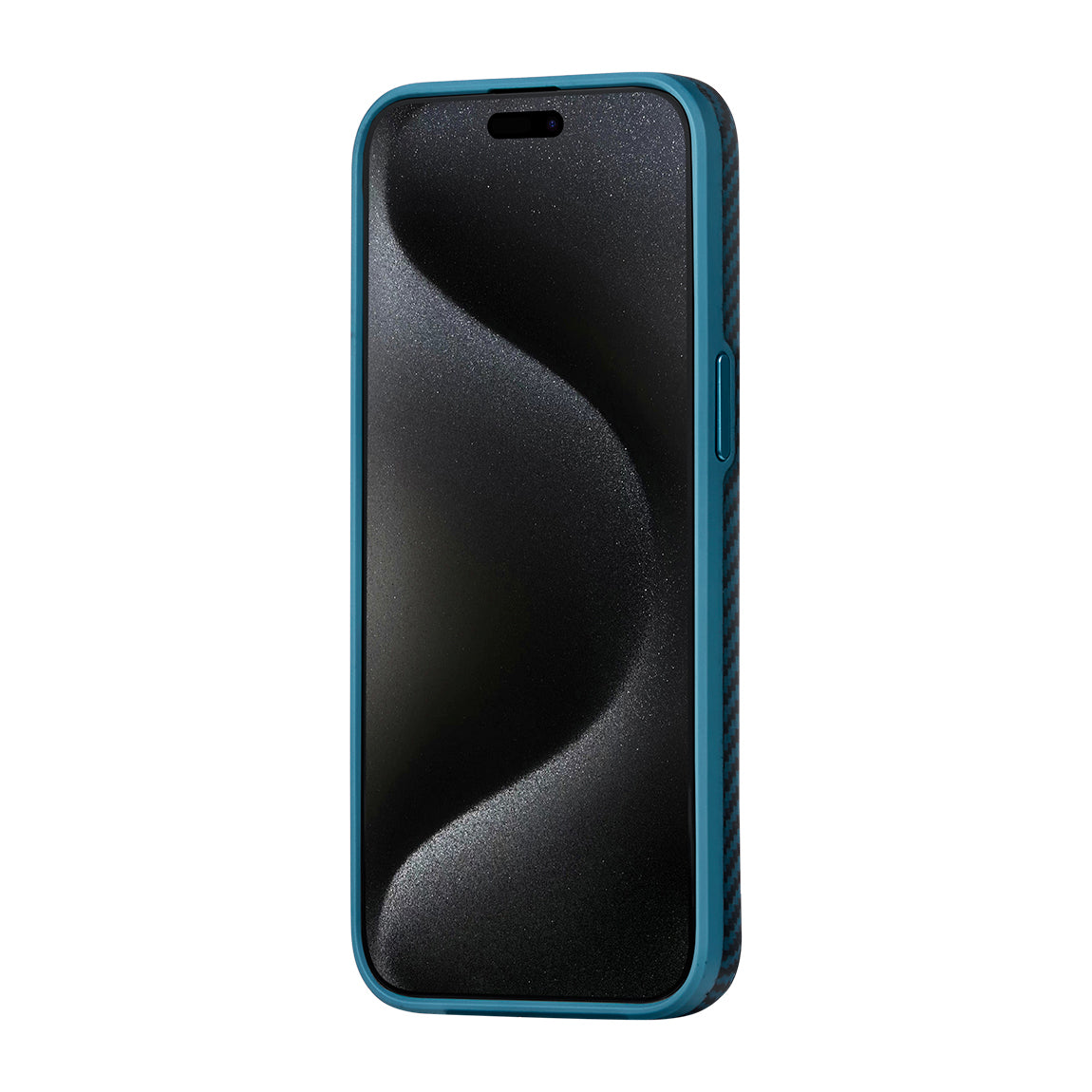 iPhone 15 Pro Max Kılıf M-safe Şarj Özellikli 1500D Aramid Karbon Fiber Pitaka Military-Grade Classic Serisi Black-Grey Twill Kılıf