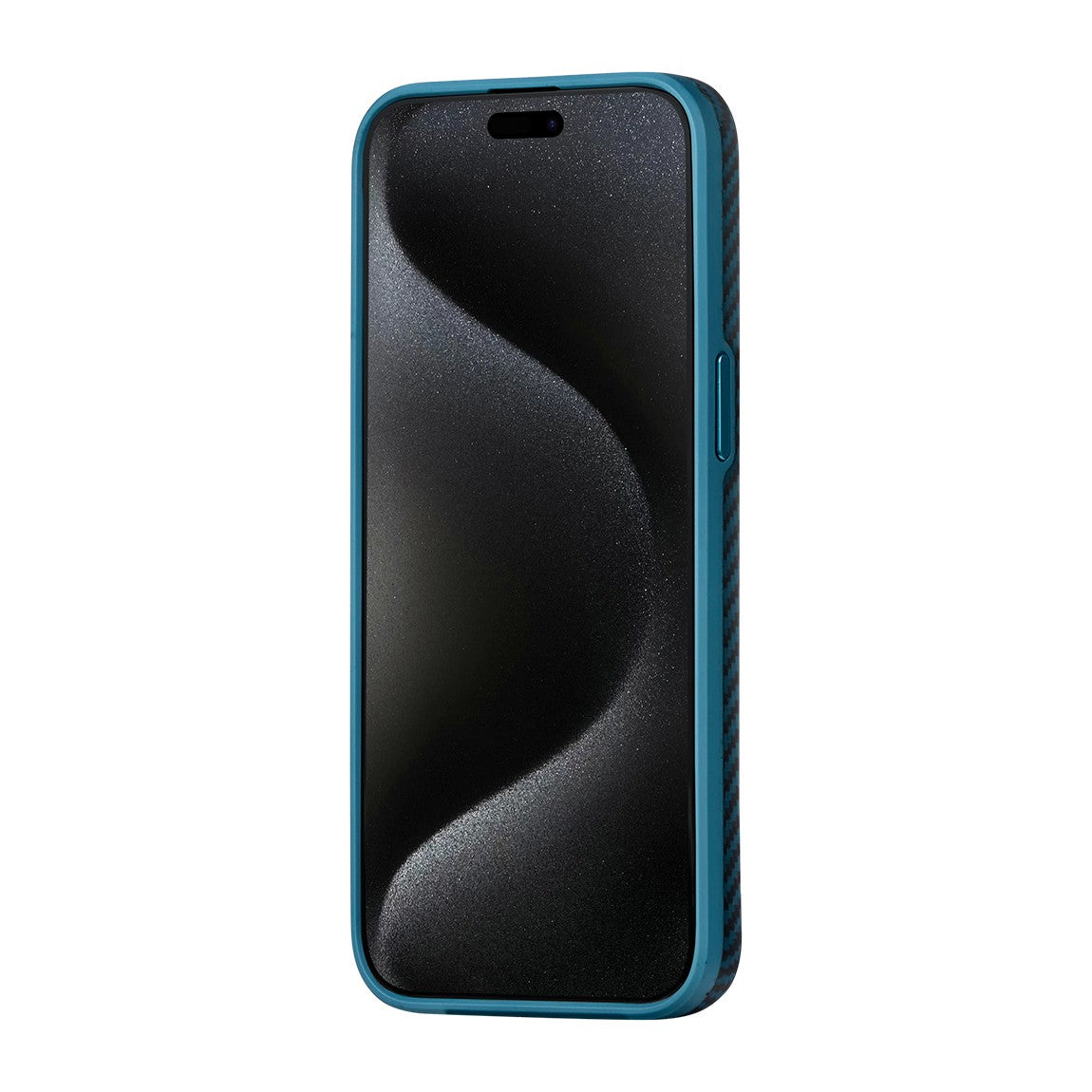 iPhone 15 Pro Max Kılıf M-safe Şarj Özellikli 1500D Aramid Karbon Fiber Pitaka Military-Grade Classic Serisi Black-Grey Twill Kılıf