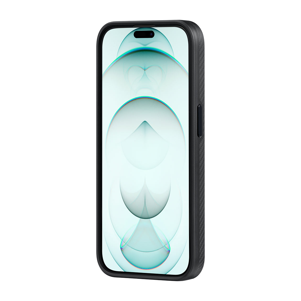 iPhone 15 Pro Max Kılıf M-safe Şarj Özellikli 600D Aramid Karbon Fiber Pitaka Military-Grade Classic Serisi Black-Grey Twill Kılıf