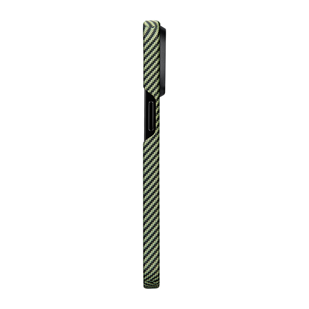 iPhone 15 Pro Max Kılıf M-safe Şarj Özellikli 600D Aramid Karbon Fiber Pitaka Tactile Woven Orchestra Serisi Overture Kılıf