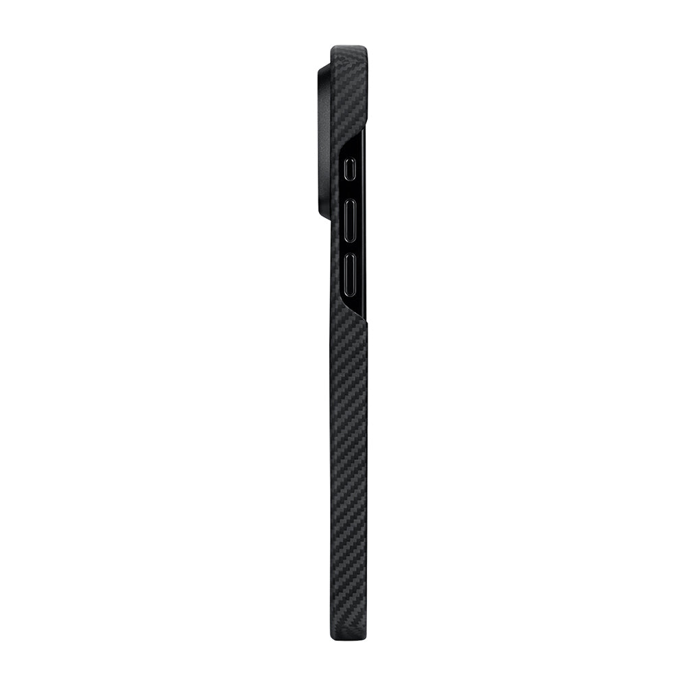 iPhone 15 Pro Max Kılıf M-safe Şarj Özellikli 600D Aramid Karbon Fiber Pitaka Tactile Woven Orchestra Serisi Rhapsody Kılıf