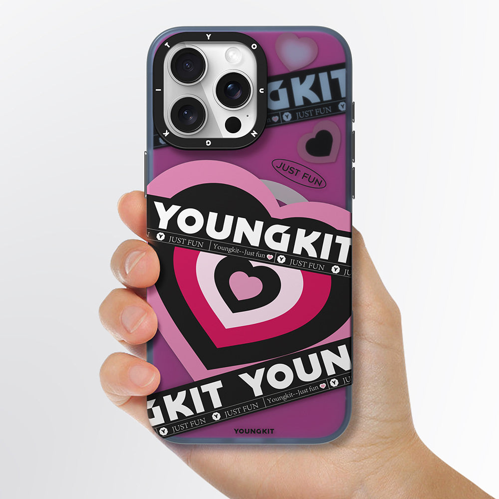 iPhone 15 Pro Max Kılıf M-safe Şarj Özellikli Airbagli Çift Katmanlı Youngkit Flipped Serisi Kılıf