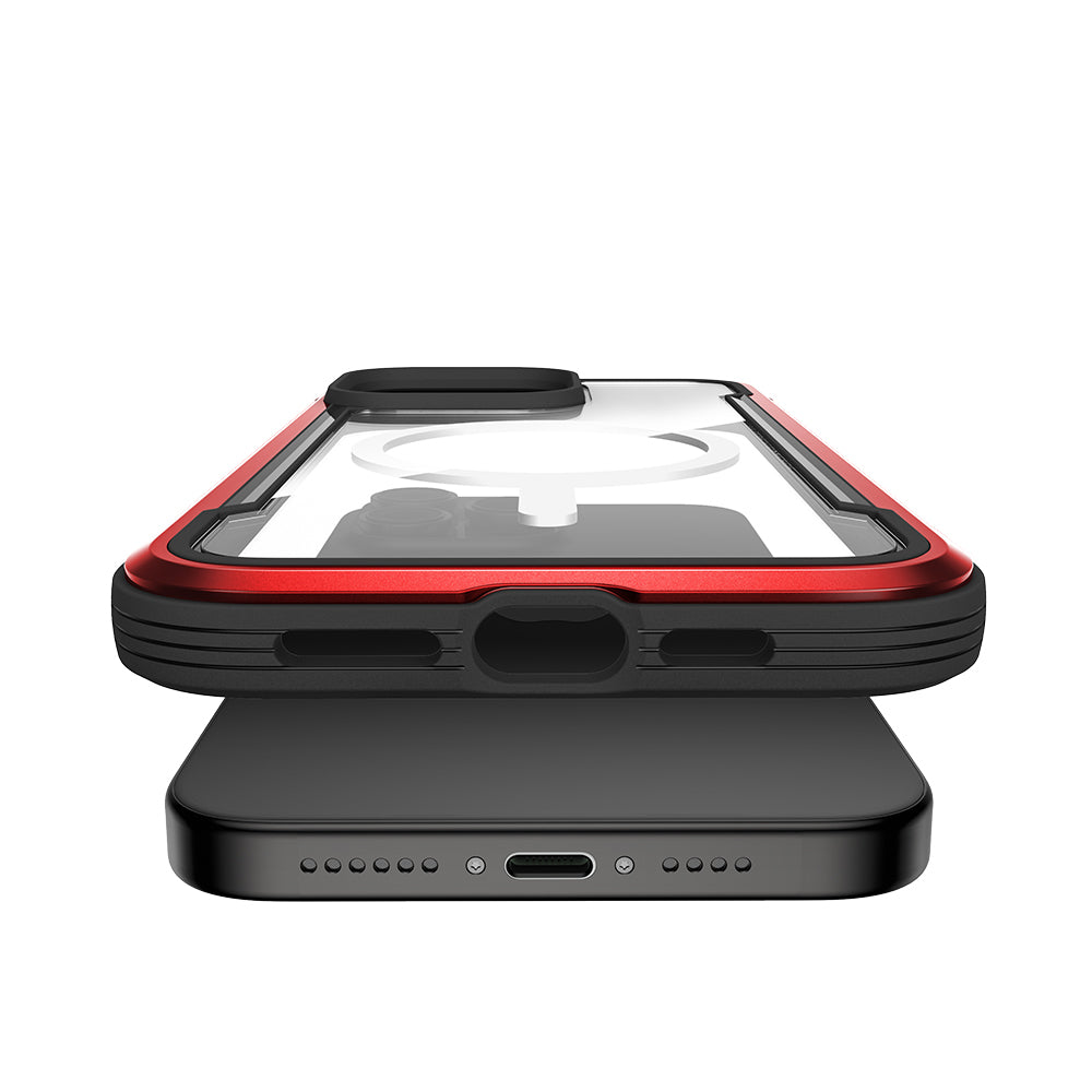 iPhone 15 Pro Max Kılıf M-safe Şarj Özellikli Airbagli Raptic Shield Serisi Şeffaf Arka Yüzey Kılıf