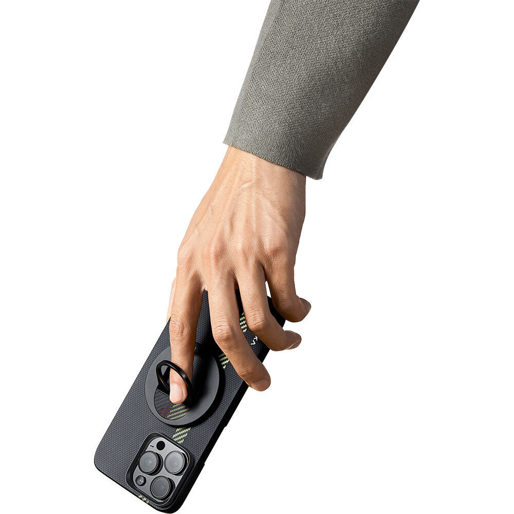 iPhone 15 Pro Max Kılıf M-safe Şarj Özellikli Aramid Fiber Pitaka Tactile Woven Break The Line Kılıf