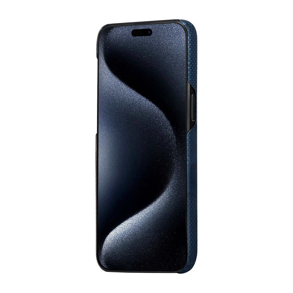 iPhone 15 Pro Max Kılıf M-safe Şarj Özellikli Aramid Karbon Fiber Pitaka Tactile Woven Starpeak Serisi Milky Way Galaxy Kılıf