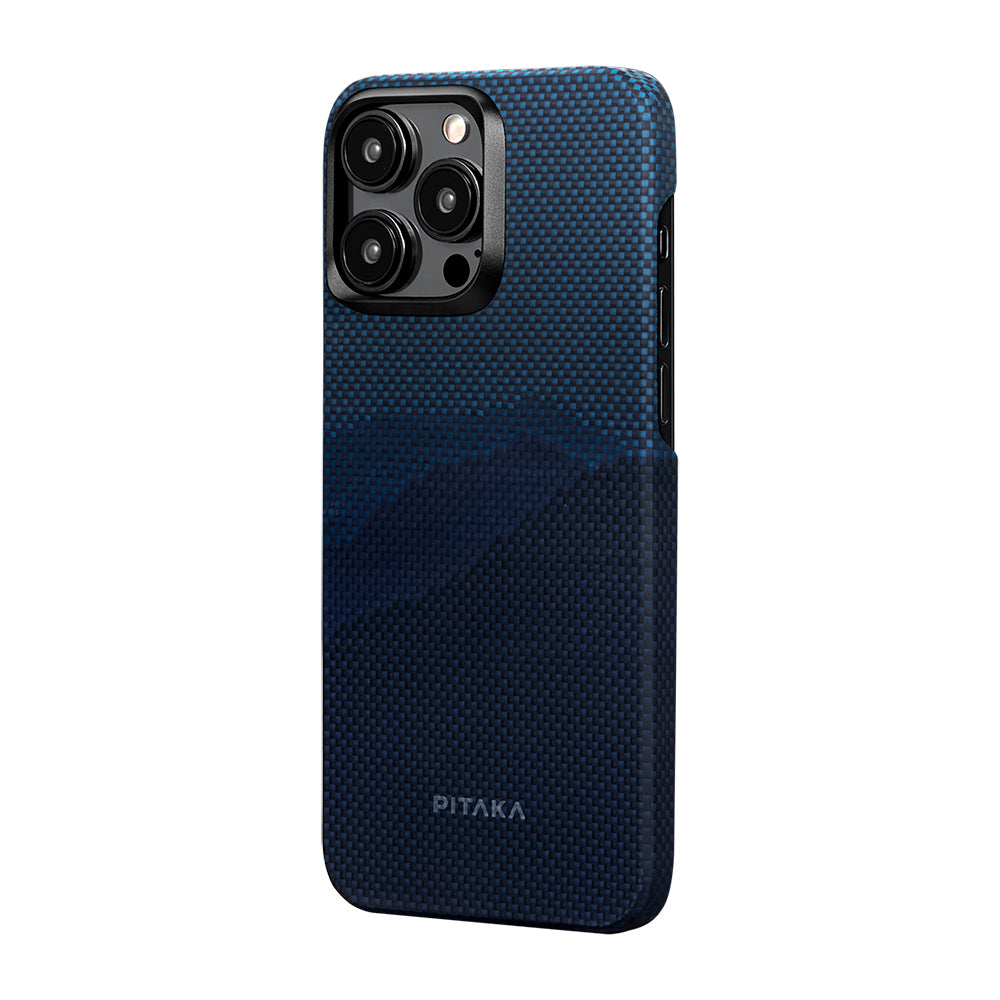 iPhone 15 Pro Max Kılıf M-safe Şarj Özellikli Aramid Karbon Fiber Pitaka Tactile Woven Starpeak Serisi Over The Horizon Kılıf