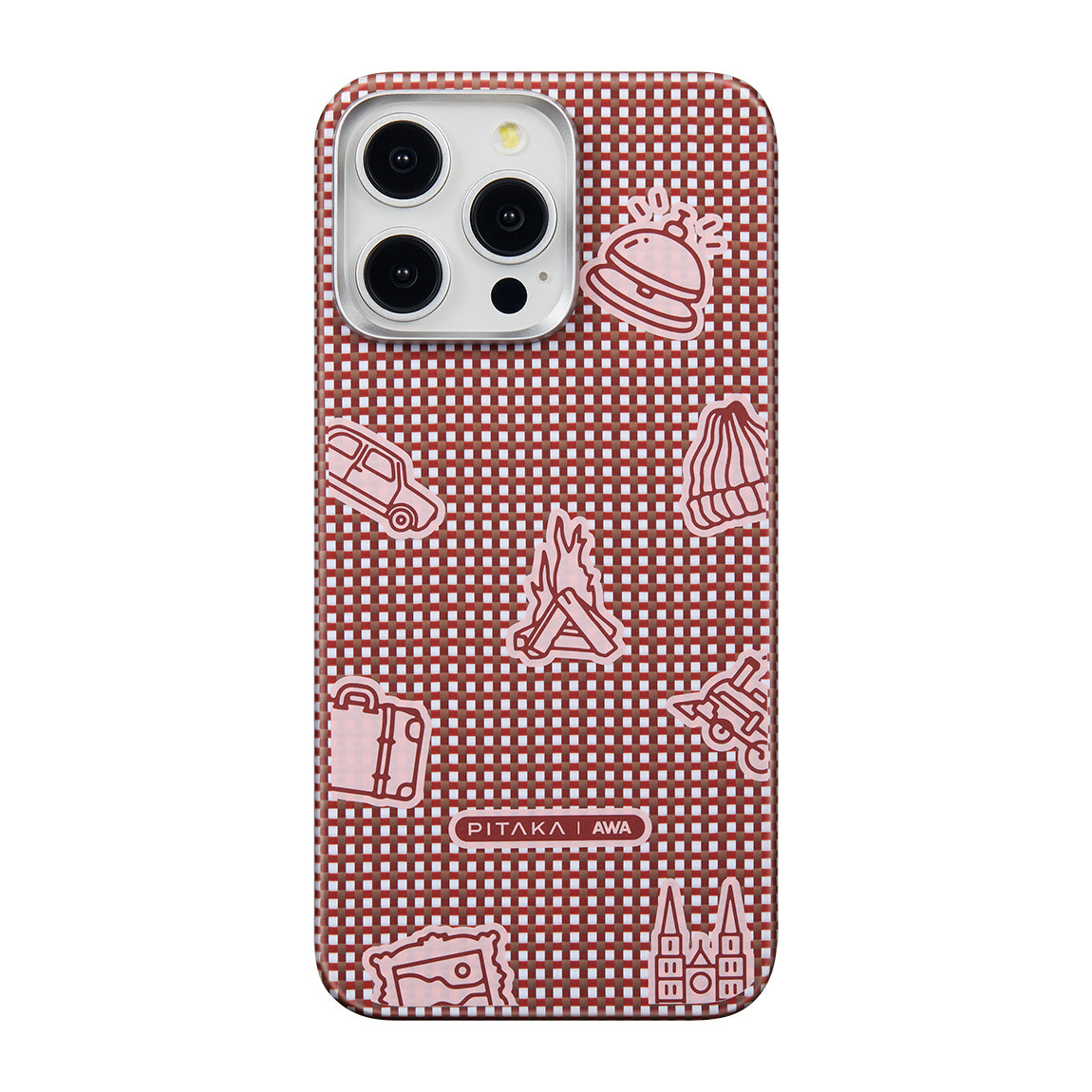 iPhone 15 Pro Max Kılıf M-safe Şarj Özellikli Awa Tasarımlı 1500D Aramid Fiber Pitaka Ultra-Slim Classic Serisi Bonfire Kılıf