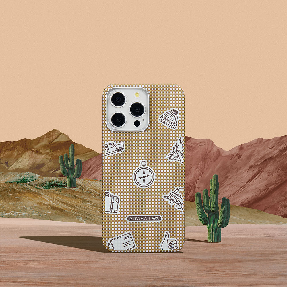 iPhone 15 Pro Max Kılıf M-safe Şarj Özellikli Awa Tasarımlı 1500D Aramid Fiber Pitaka Ultra-Slim Classic Serisi Canyon Kılıf