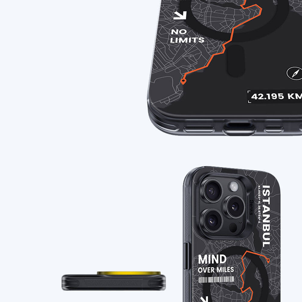 iPhone 15 Pro Max Kılıf M-safe Şarj Özellikli Benks City Serisi Kılıf