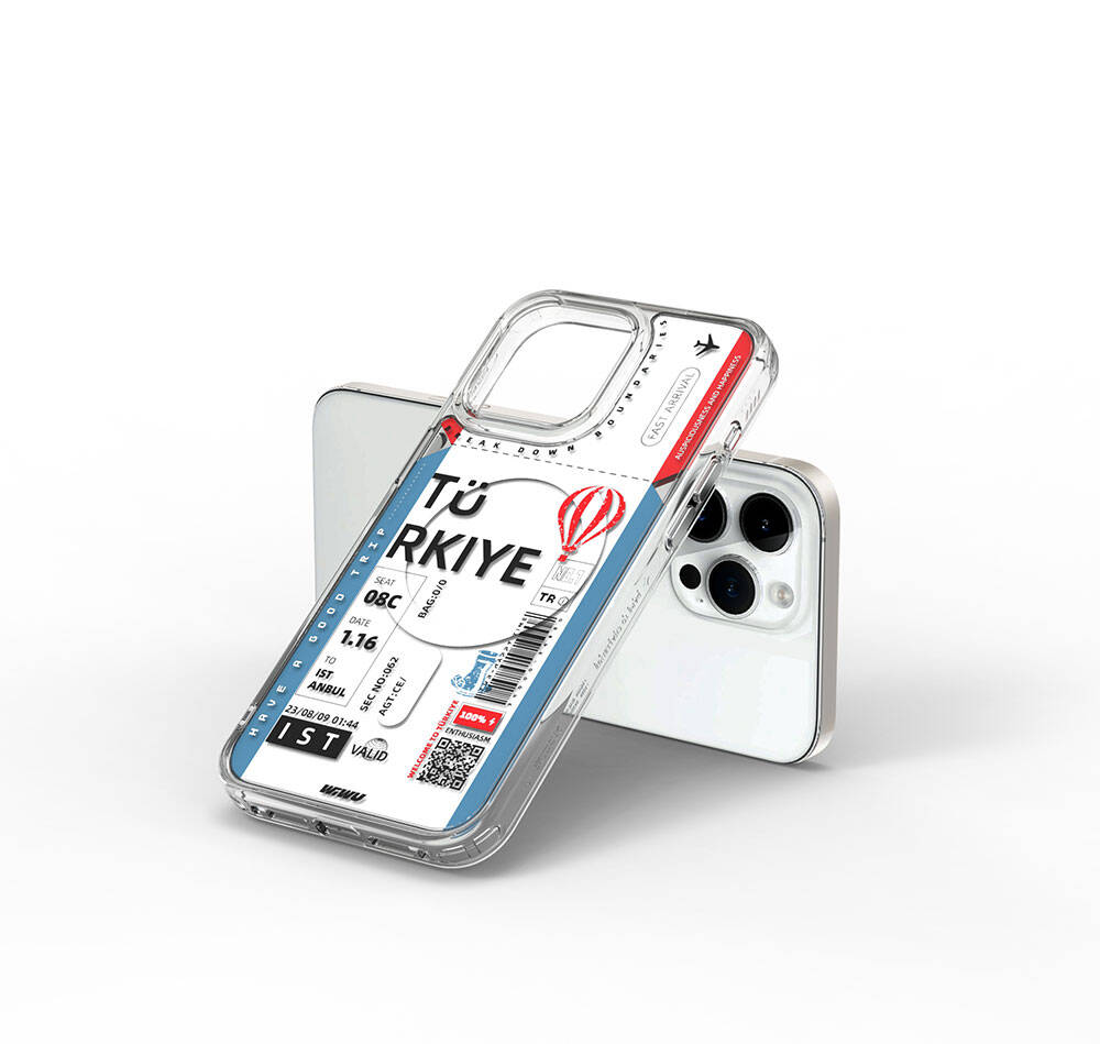 iPhone 15 Pro Max Kılıf M-safe Şarj Özellikli Bilet Desenli Wiwu Turkey B Serisi Kılıf