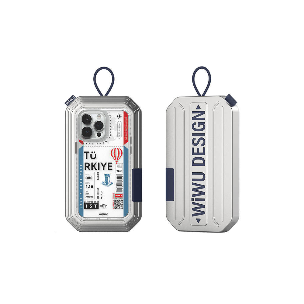 iPhone 15 Pro Max Kılıf M-safe Şarj Özellikli Bilet Desenli Wiwu Turkey B Serisi Kılıf