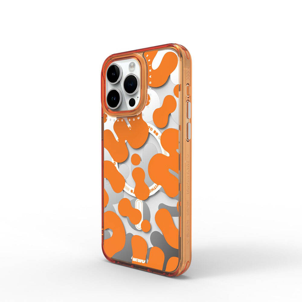 iPhone 15 Pro Max Kılıf M-safe Şarj Özellikli Boya Desenli Wiwu Fluorescent G Serisi Kılıf