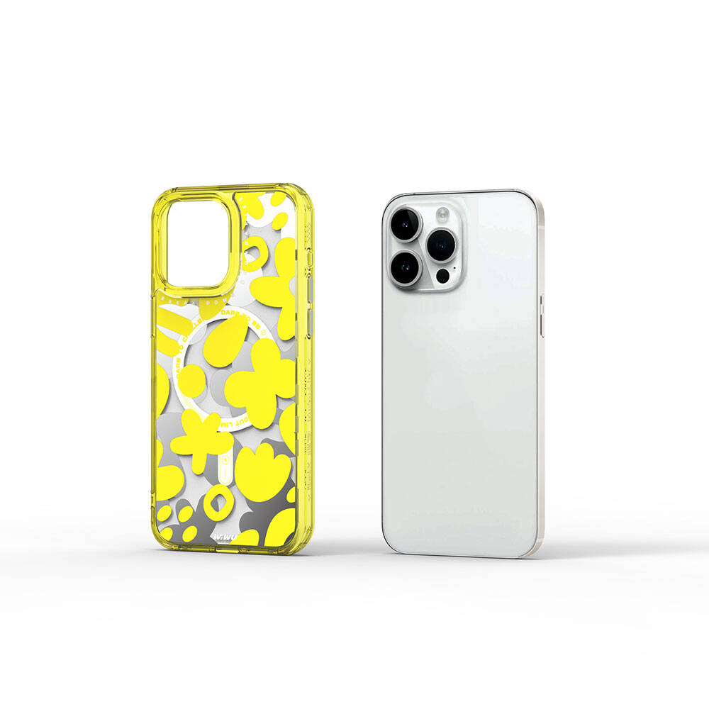 iPhone 15 Pro Max Kılıf M-safe Şarj Özellikli Boya Desenli Wiwu Fluorescent G Serisi Kılıf