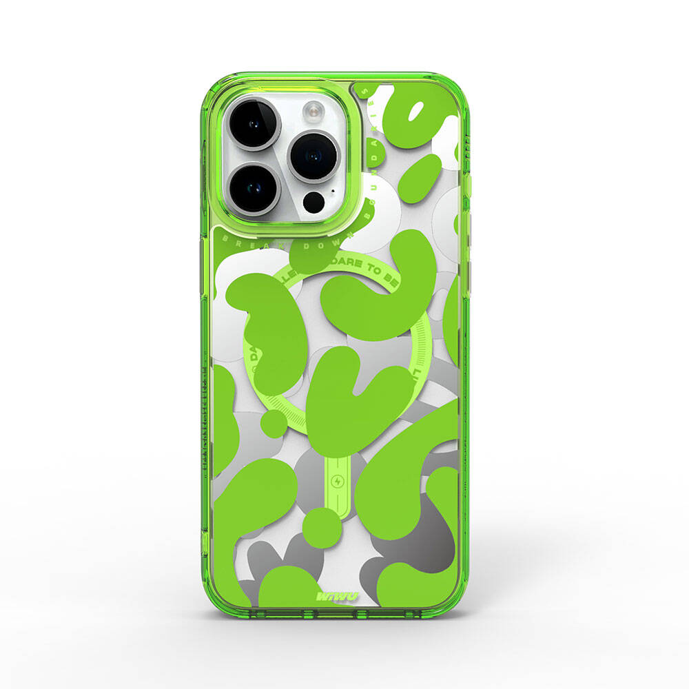iPhone 15 Pro Max Kılıf M-safe Şarj Özellikli Boya Desenli Wiwu Fluorescent G Serisi Kılıf