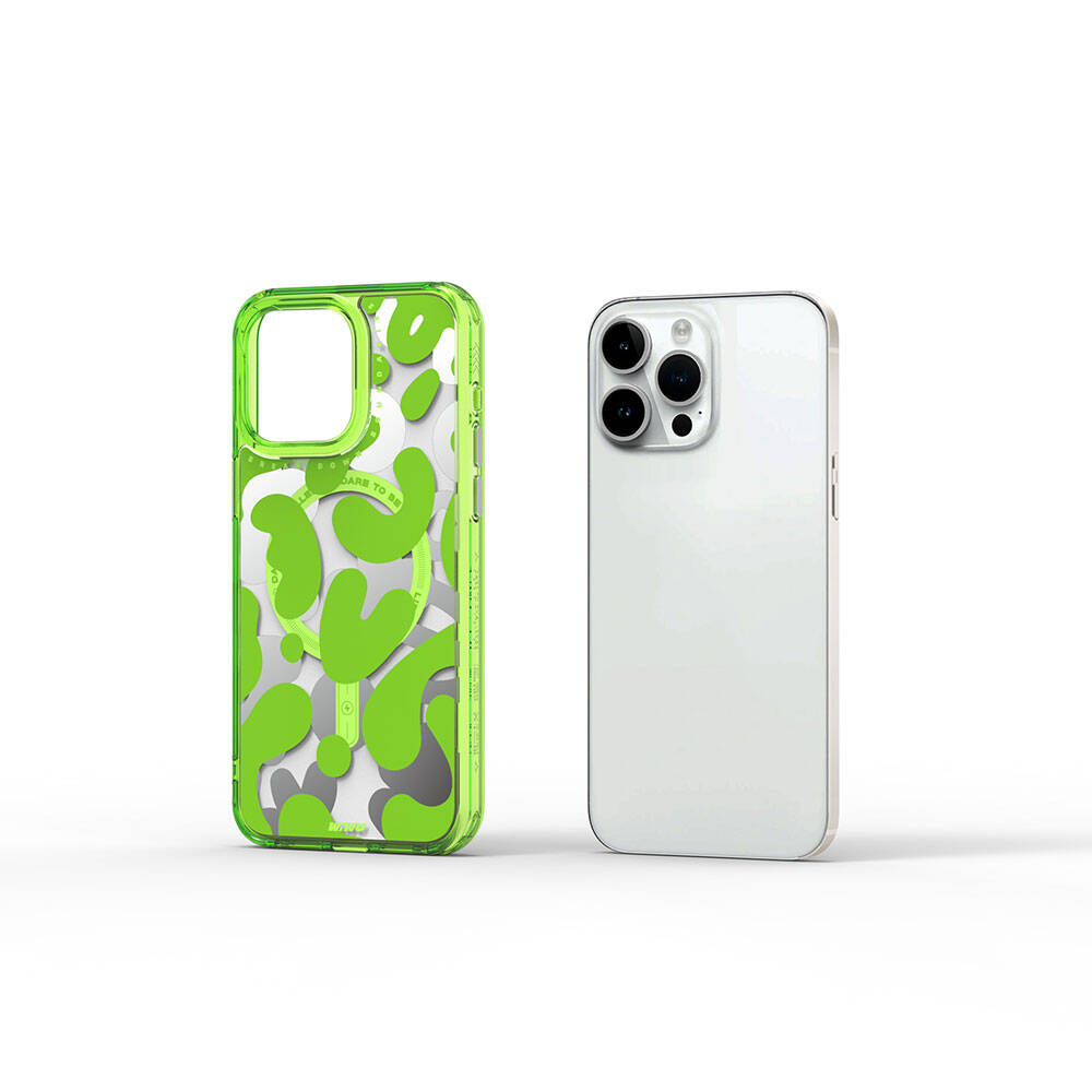 iPhone 15 Pro Max Kılıf M-safe Şarj Özellikli Boya Desenli Wiwu Fluorescent G Serisi Kılıf