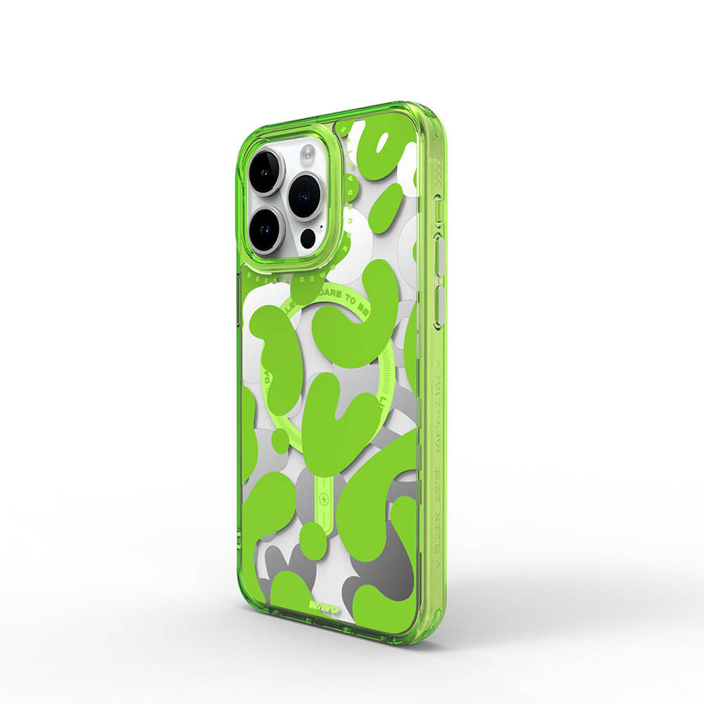 iPhone 15 Pro Max Kılıf M-safe Şarj Özellikli Boya Desenli Wiwu Fluorescent G Serisi Kılıf