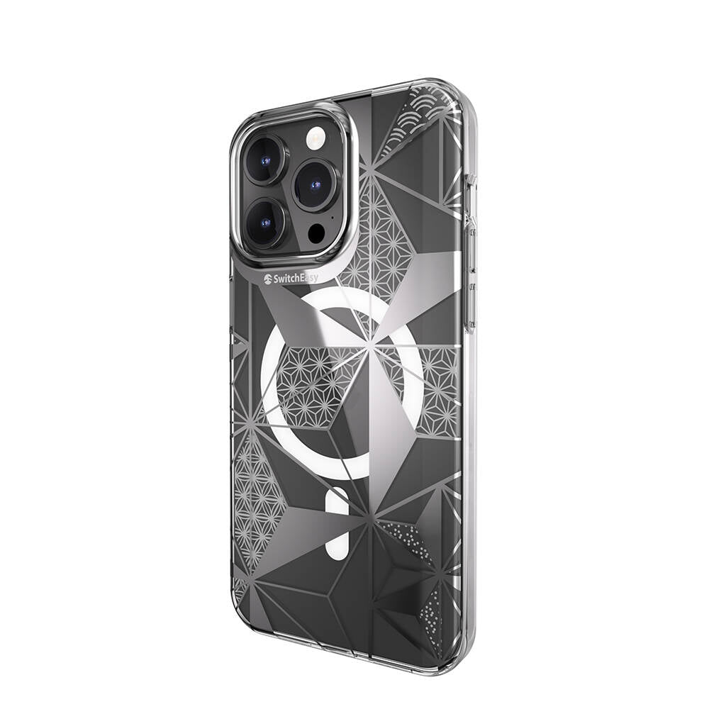 iPhone 15 Pro Max Kılıf M-safe Şarj Özellikli Çift IMD Baskılı Lisanslı Switcheasy Artist-M Asanoha Kılıf