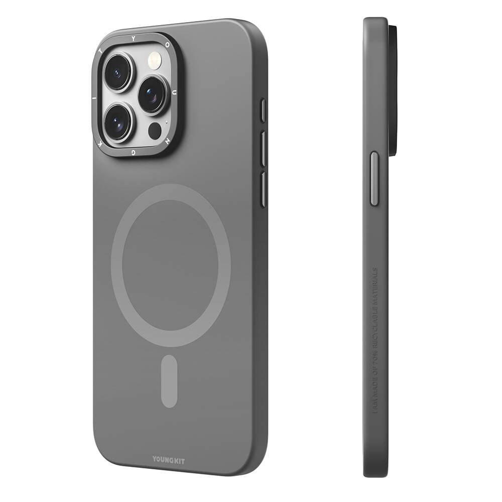 iPhone 15 Pro Max Kılıf M-safe Şarj Özellikli Çizilmeye ve Aşınmaya Dayanıklı Youngkit Velvet Serisi Kılıf